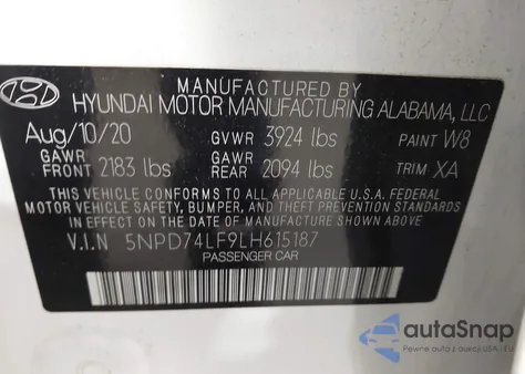 2020 Hyundai Elantra Se из США, поврежденный, VIN 5NPD74LF9LH615187